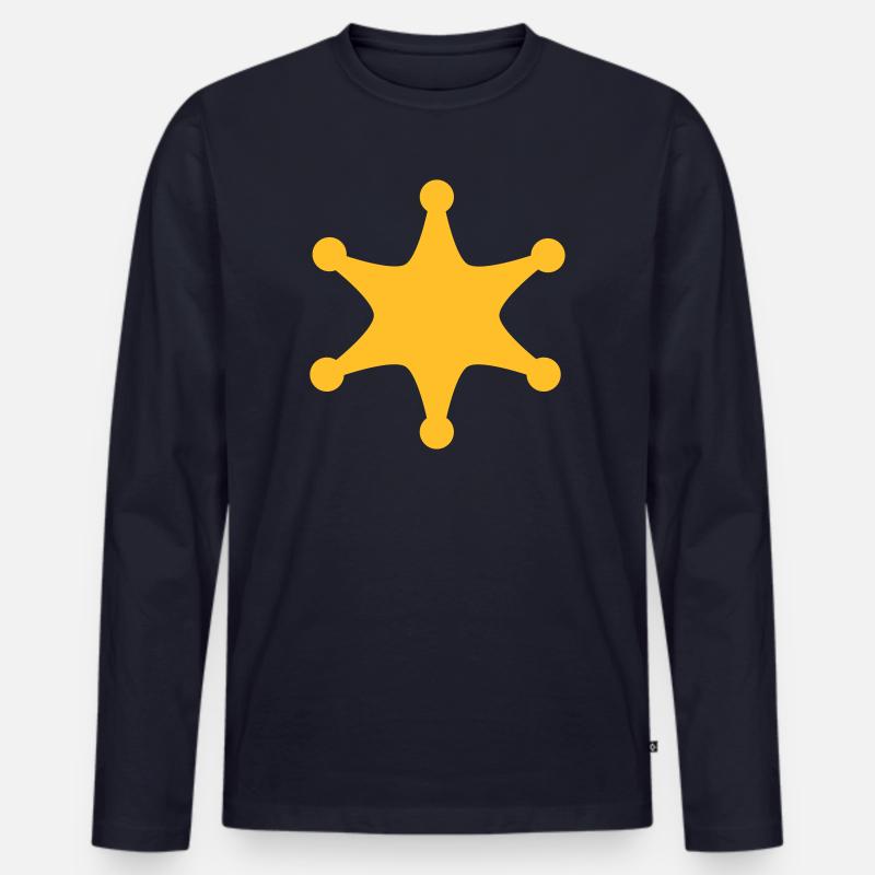 2541614 15815532 sheriff - Männer Premium Bio Langarmshirt - Navy