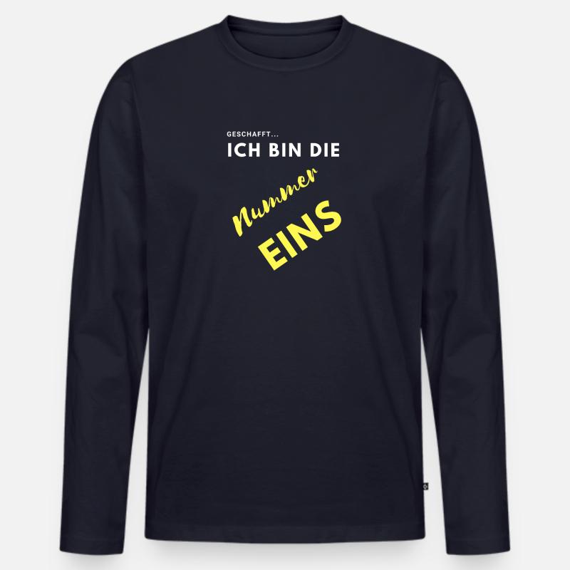 ich bin nummer eins - Männer Premium Bio Langarmshirt - Navy