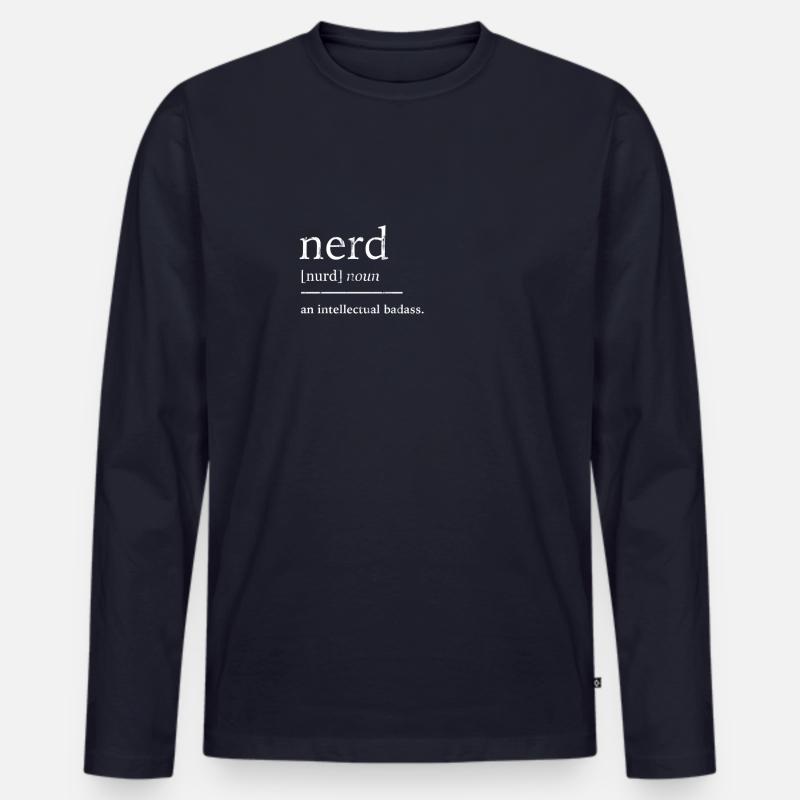Streber Nerd - Männer Premium Bio Langarmshirt - Navy