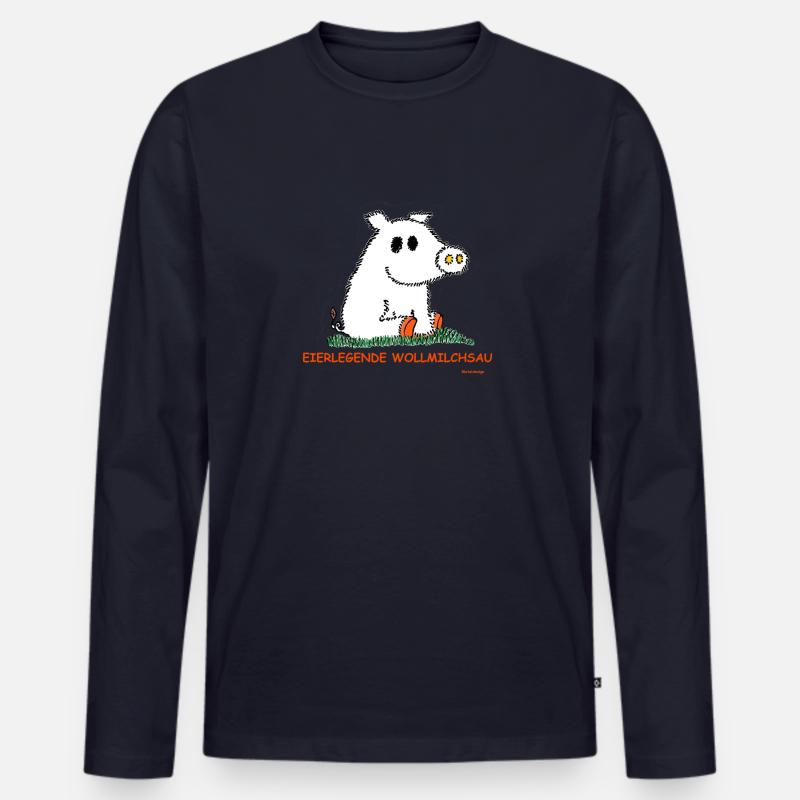 Eierlegende Wollmilchsau - Männer Premium Bio Langarmshirt - Navy