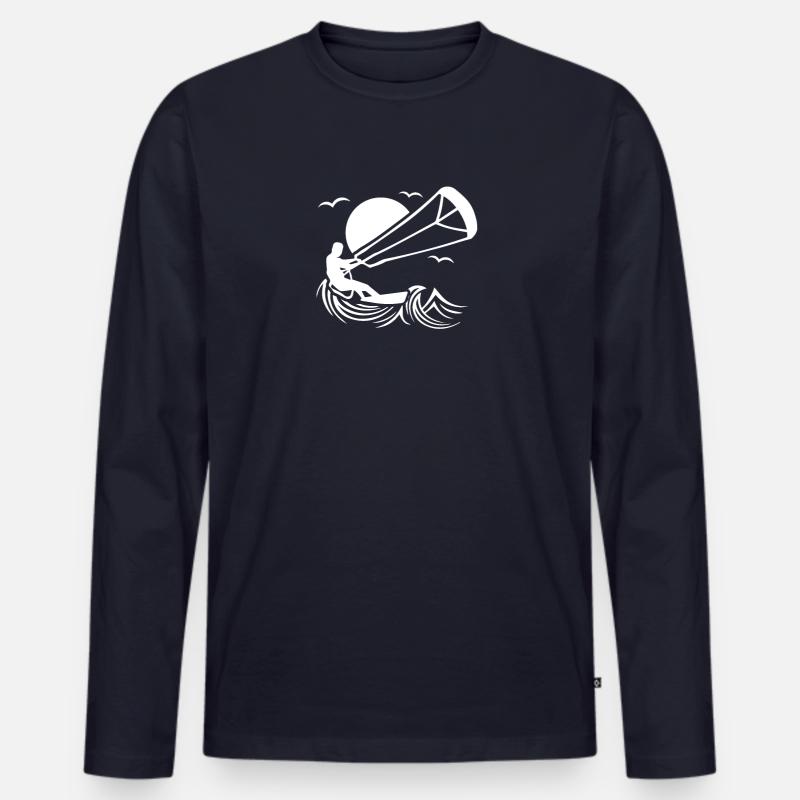 Kitesurfer Geschenkidee - Männer Premium Bio Langarmshirt - Navy