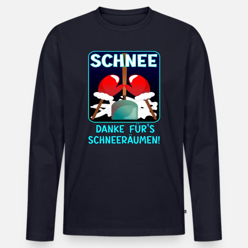 Danke SCHNEERÄUMEN WINTER - Männer Premium Bio Langarmshirt - Navy