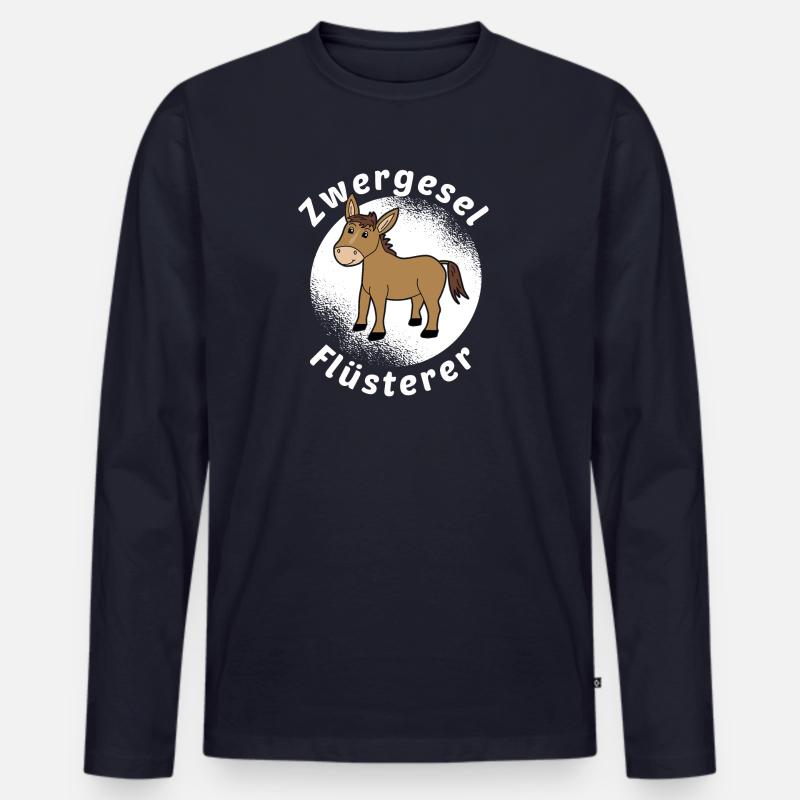 Zwergesel Flüsterer Miniesel Esel Muli Geschenk - Männer Premium Bio Langarmshirt - Navy