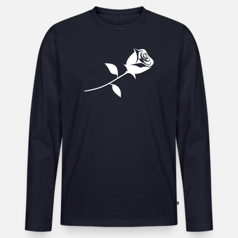 Eine Rose - Männer Premium Bio Langarmshirt - Navy