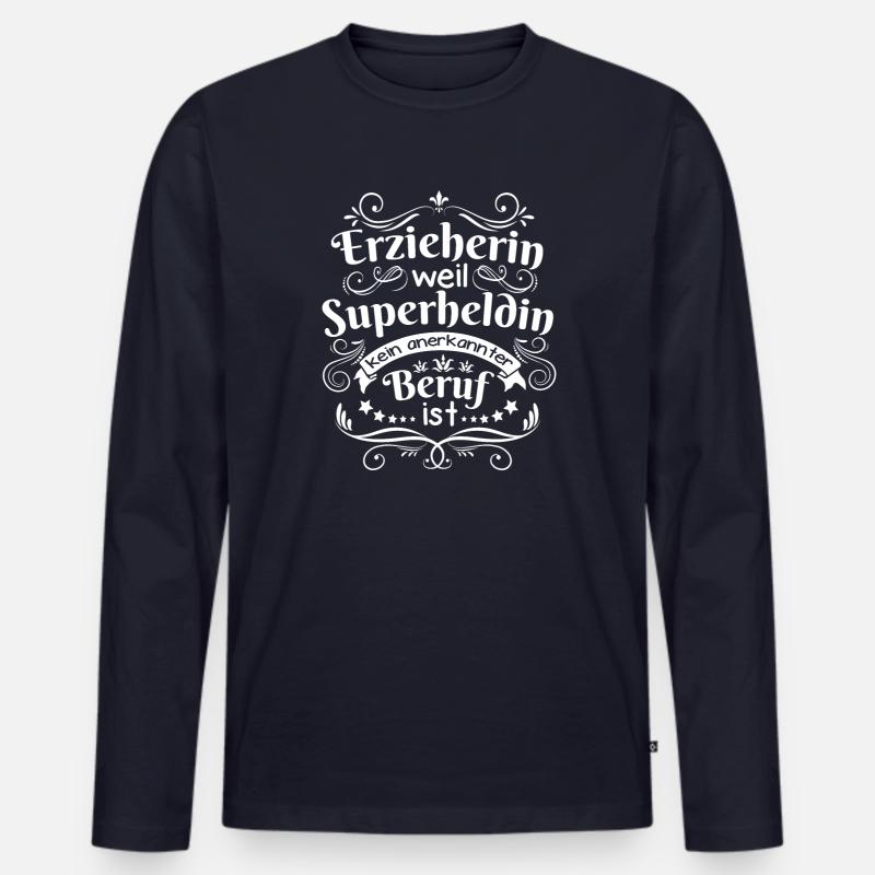 Erzieherin geschenkideen - Männer Premium Bio Langarmshirt - Navy