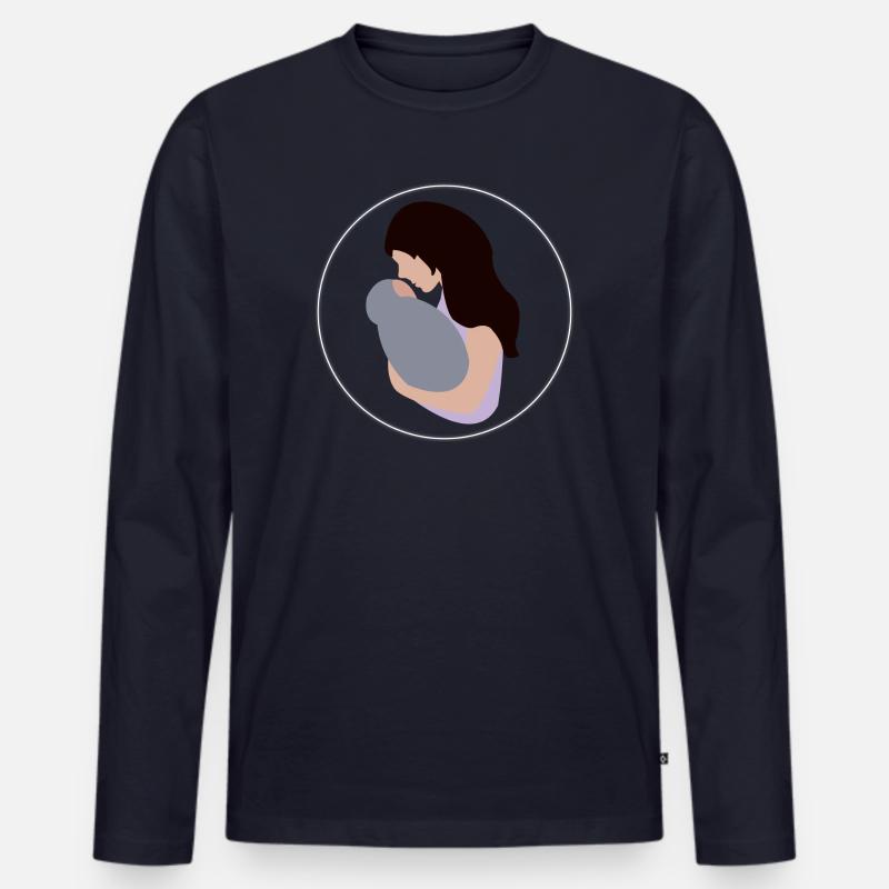 Mutter und Kind - Männer Premium Bio Langarmshirt - Navy