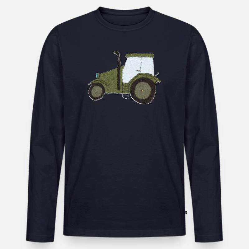 traktor oldtimer impressionismus - Männer Premium Bio Langarmshirt - Navy