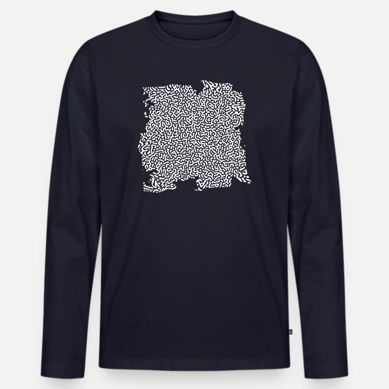 turing pattern weiss - Würmchen - Männer Premium Bio Langarmshirt - Navy