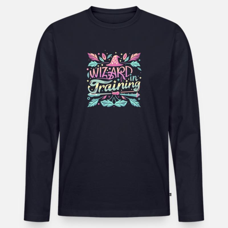 Wizard in Training - Männer Premium Bio Langarmshirt - Navy