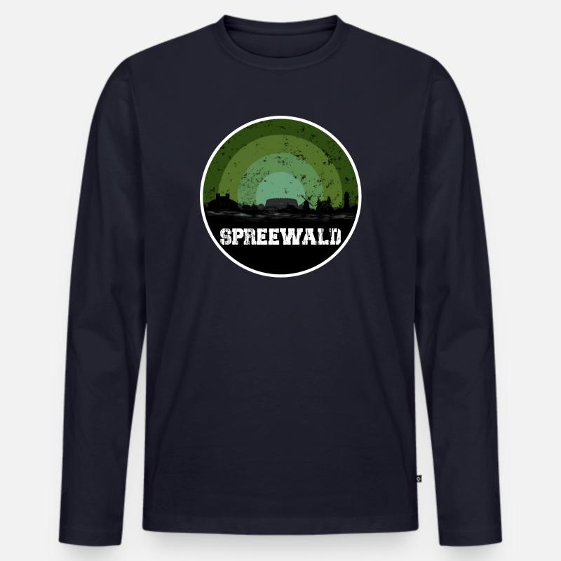 Spreewald Original Skyline - Männer Premium Bio Langarmshirt - Navy