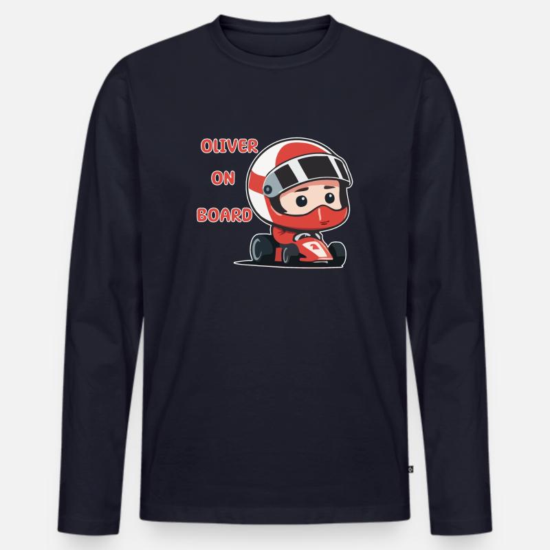 Oliver on board - Männer Premium Bio Langarmshirt - Navy
