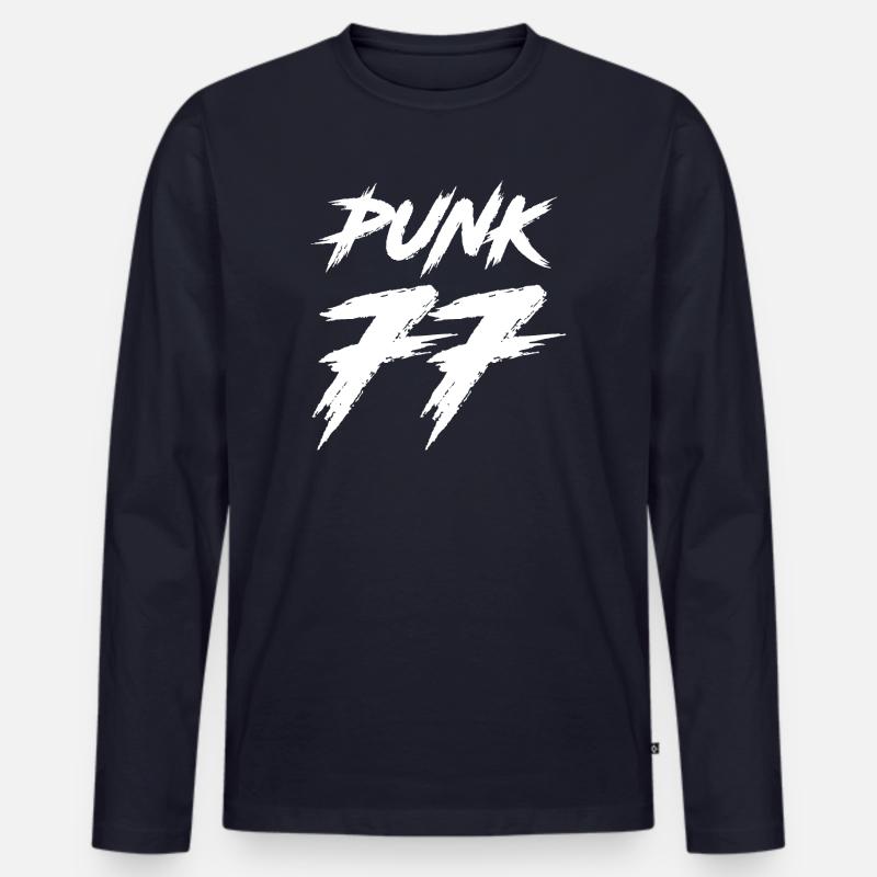 PUNK - Männer Premium Bio Langarmshirt - Navy