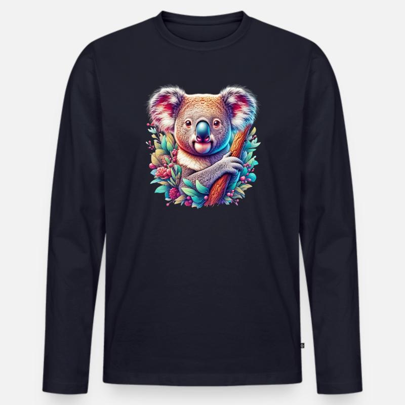 Koala - Männer Premium Bio Langarmshirt - Navy