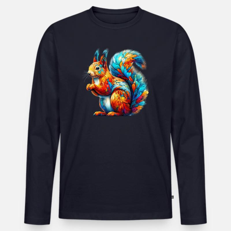 Eichhörnchen - Männer Premium Bio Langarmshirt - Navy