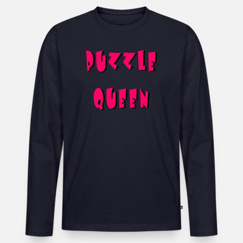 Puzzle Queen 2 - Männer Premium Bio Langarmshirt - Navy