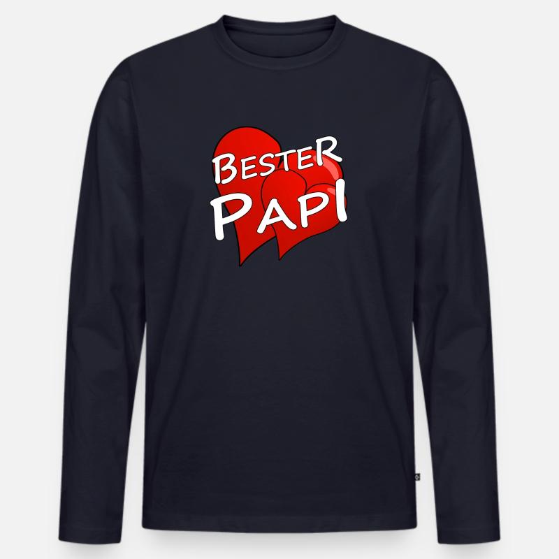 BESTER PAPI - Männer Premium Bio Langarmshirt - Navy