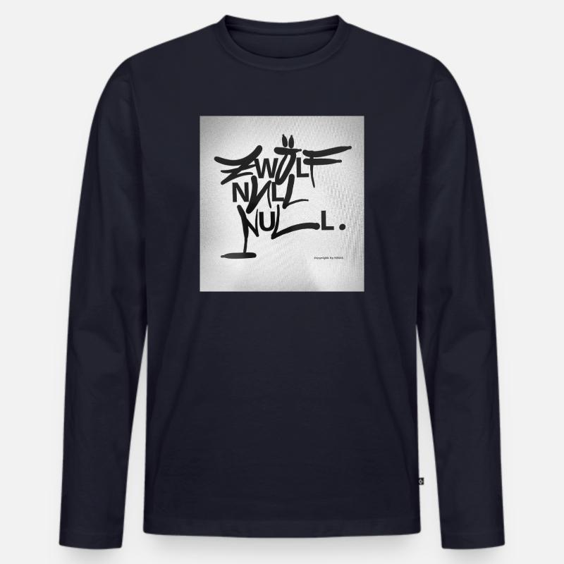 ZWÖLF_Null_Null - Männer Premium Bio Langarmshirt - Navy