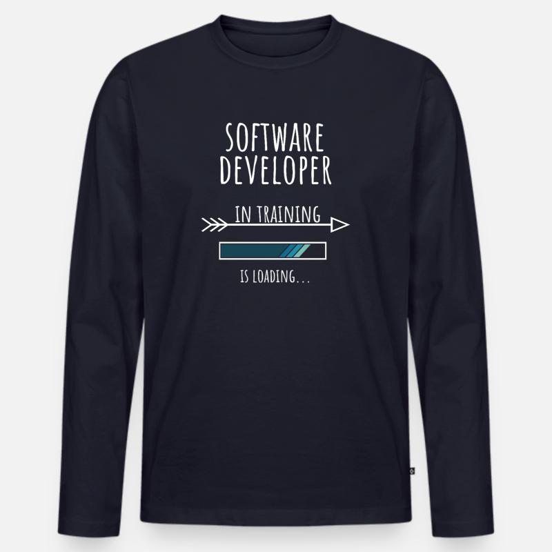 Software Developer in Ausbildung Geschenk - Männer Premium Bio Langarmshirt - Navy