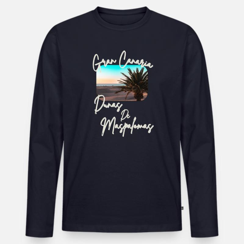 Dunas de Maspalomas – Gran Canaria’s - Männer Premium Bio Langarmshirt - Navy