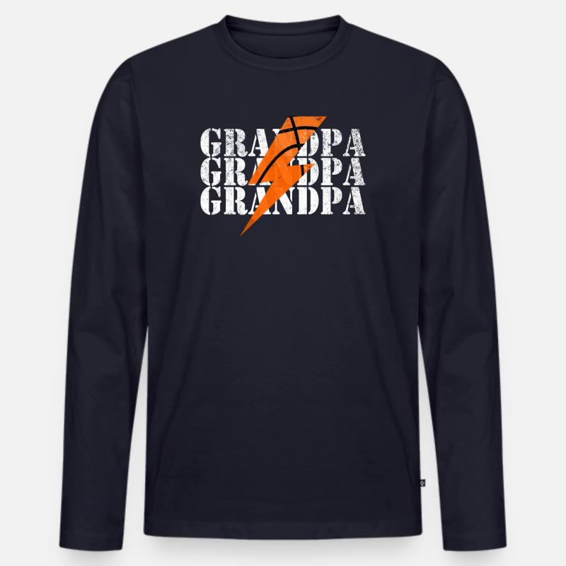 Basketball Blitz Power Design - Männer Premium Bio Langarmshirt - Navy