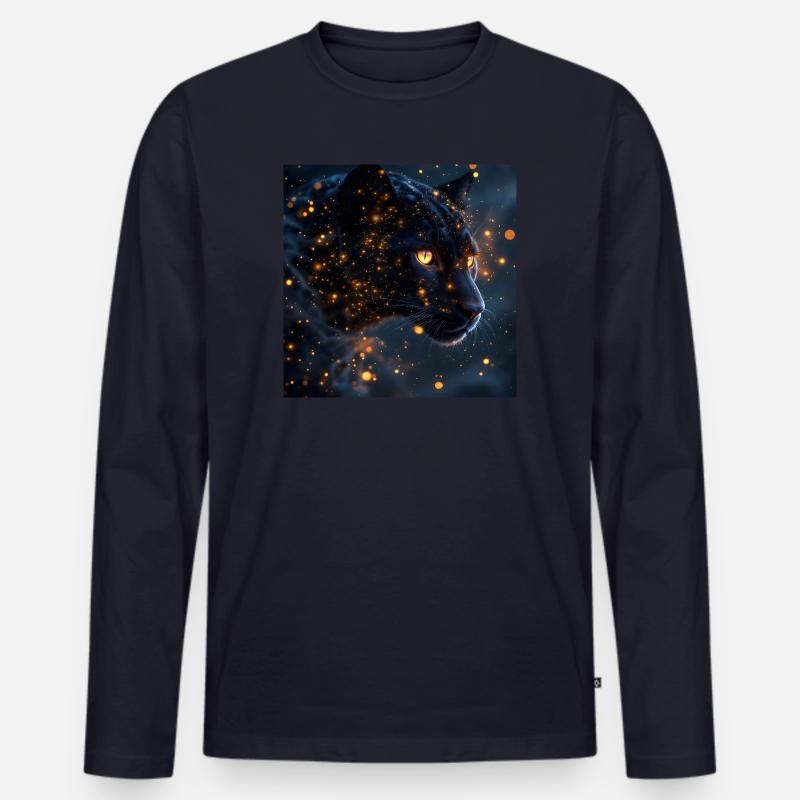 Krafttier Schwarzer Guepard - Männer Premium Bio Langarmshirt - Navy