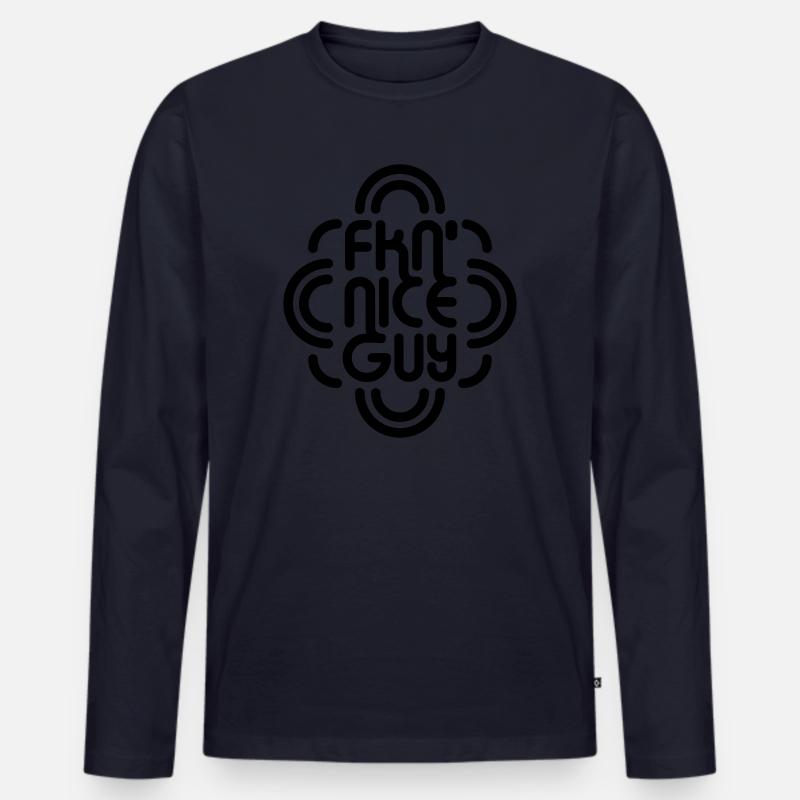 FKN Nice Guy - Männer Premium Bio Langarmshirt - Navy