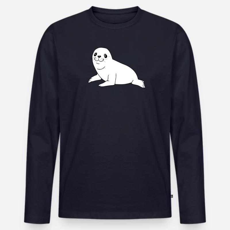 Robbe Seehund Robben Seehunde - Männer Premium Bio Langarmshirt - Navy