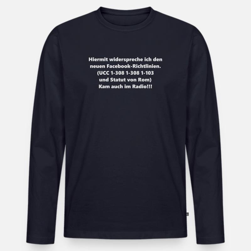 Facebook-AGB - Männer Premium Bio Langarmshirt - Navy