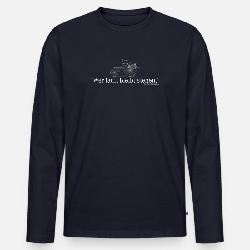 Wer läuft bleibt stehen - Männer Premium Bio Langarmshirt - Navy