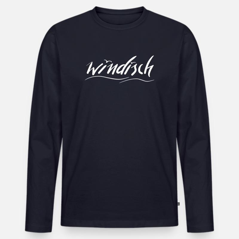Windisch Script Design für Individualität - Männer Premium Bio Langarmshirt - Navy