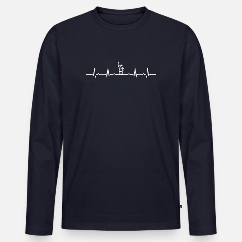 PulseRise Faust-Symbol - Männer Premium Bio Langarmshirt - Navy