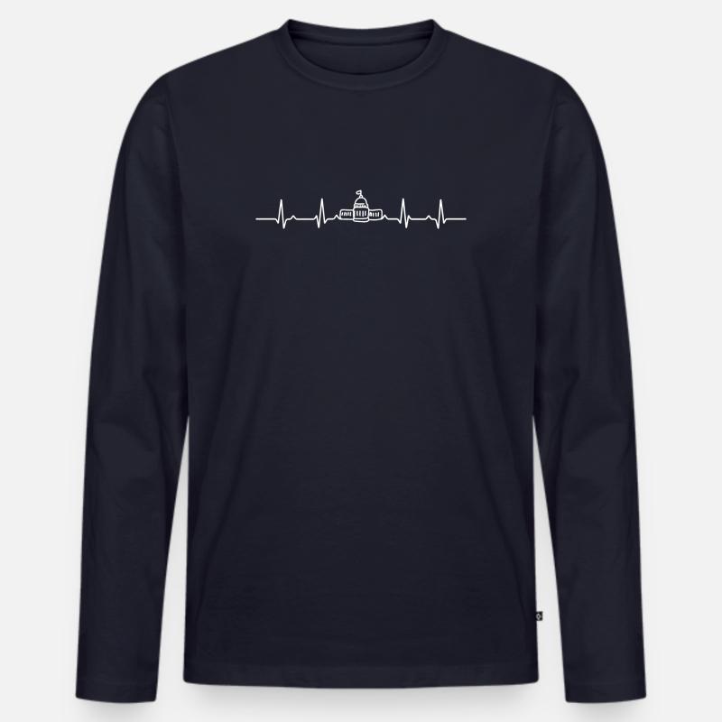 Skyline des Kapitols Puls - Männer Premium Bio Langarmshirt - Navy