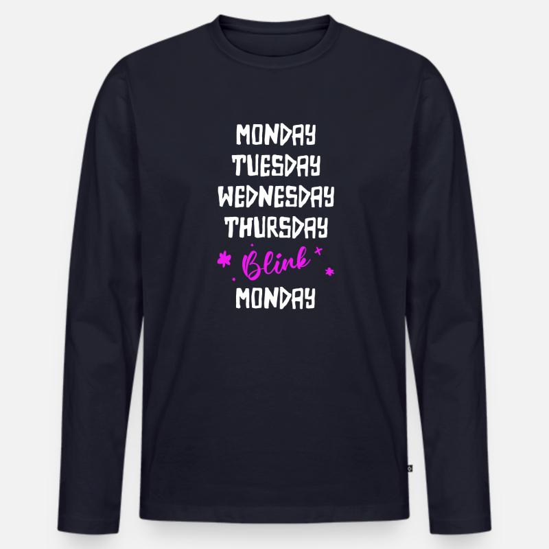 Wochenende - Männer Premium Bio Langarmshirt - Navy