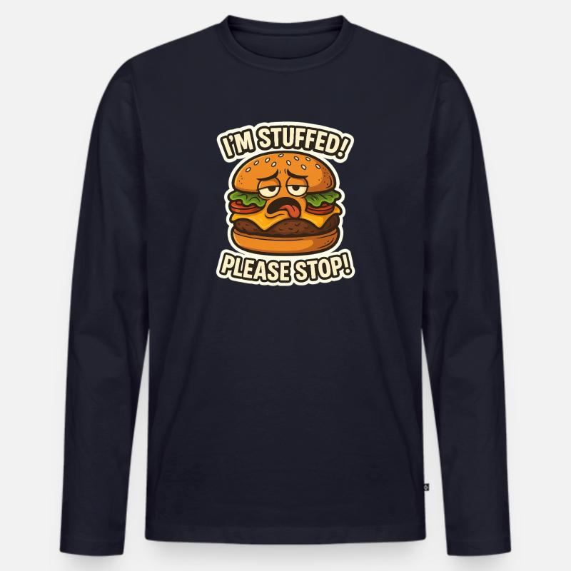 Ich bin gefüllter Hamburger - Männer Premium Bio Langarmshirt - Navy