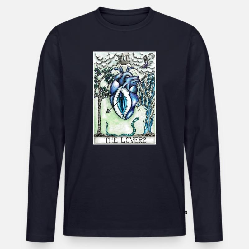 The Lovers - Männer Premium Bio Langarmshirt - Navy