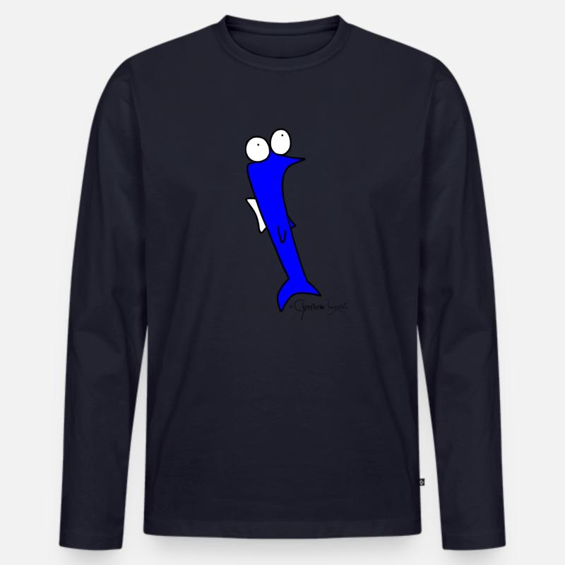 Plötzfisch - Piscis Rutilus - Männer Premium Bio Langarmshirt - Navy