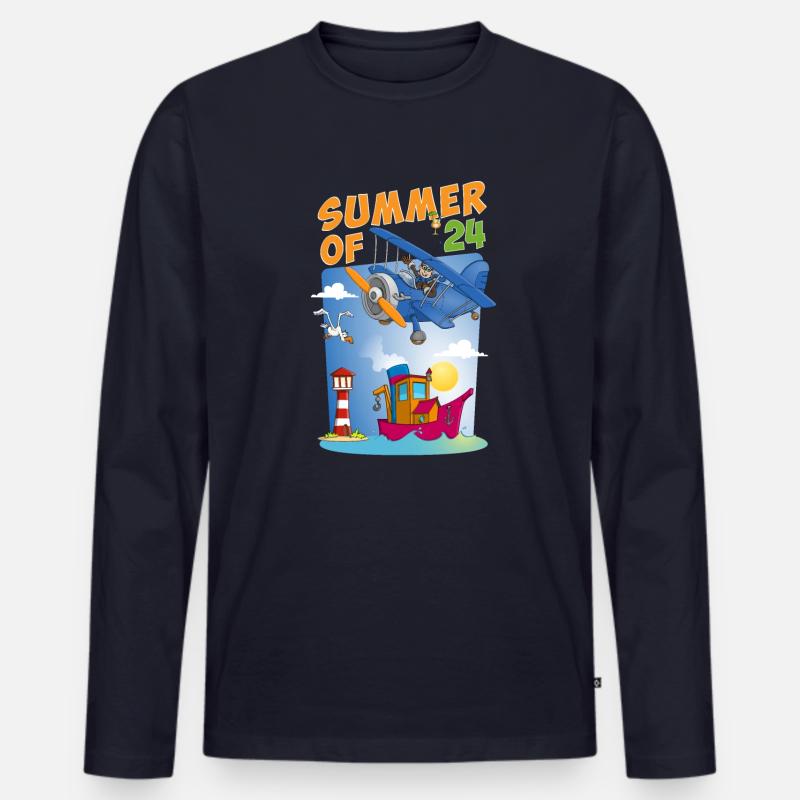 Der bunte Sommer 2024 - Männer Premium Bio Langarmshirt - Navy