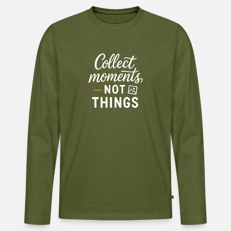 Collect_Moments - Männer Premium Bio Langarmshirt - Khaki
