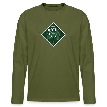 Gamer Break Diamond Logo - T-shirt manches longues Premium bio Homme - kaki - Devant - Nico (187cm)