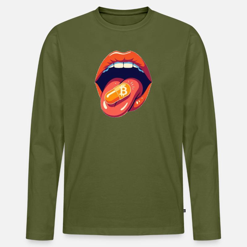 bitcoin orangepill basic - Männer Premium Bio Langarmshirt - Khaki