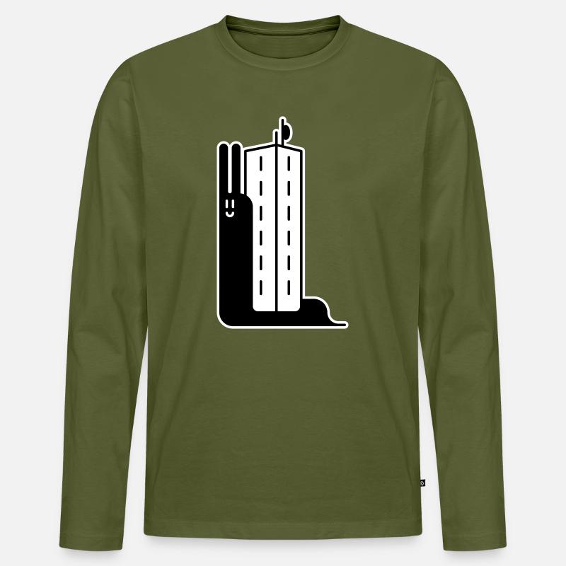 Block Snail - Männer Premium Bio Langarmshirt - Khaki