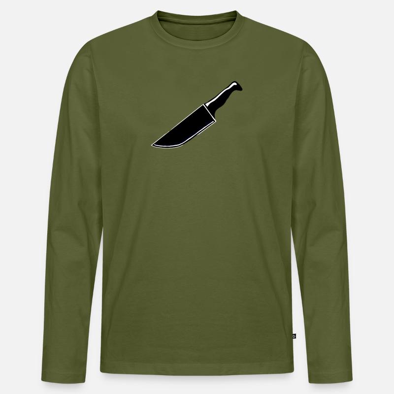 Scharfes Messer - Männer Premium Bio Langarmshirt - Khaki