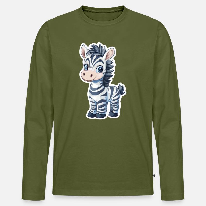 Zebra - Männer Premium Bio Langarmshirt - Khaki