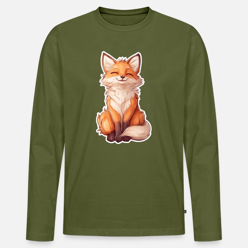 Fuchs - Männer Premium Bio Langarmshirt - Khaki