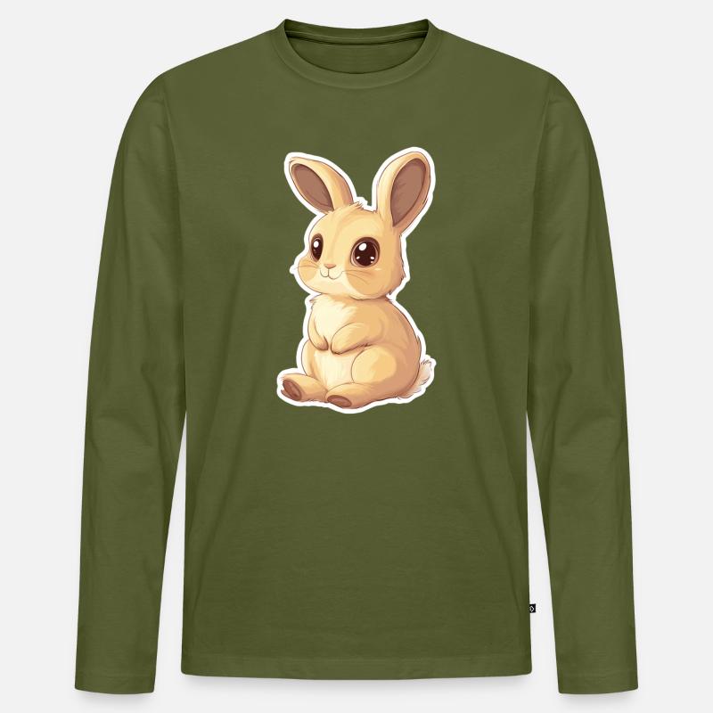 Hase - Männer Premium Bio Langarmshirt - Khaki