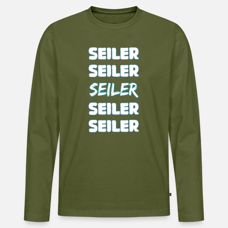 Job Seiler - Männer Premium Bio Langarmshirt - Khaki