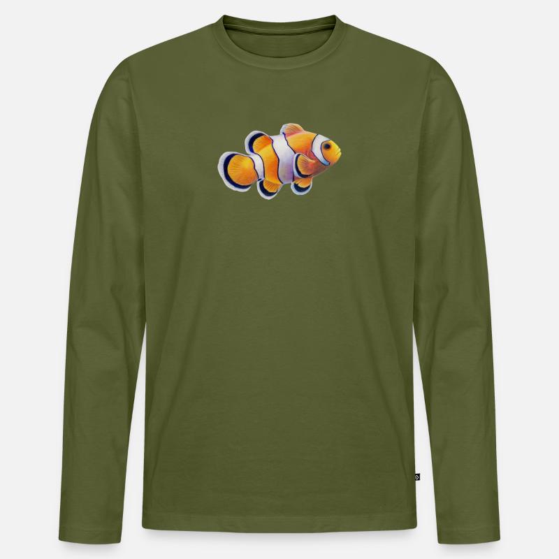 Clownfisch - Männer Premium Bio Langarmshirt - Khaki
