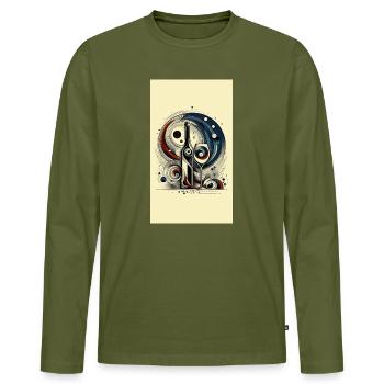 Wein 1 1 - Männer Premium Bio Langarmshirt - Khaki - Vorne - Nico (187cm)