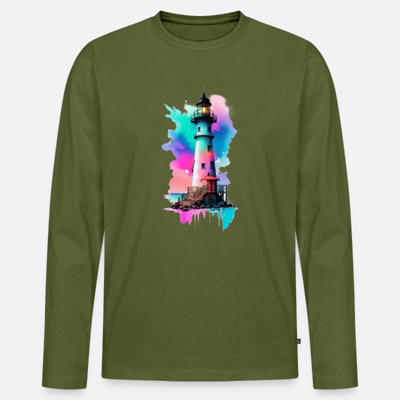 Leuchtturm - Männer Premium Bio Langarmshirt - Khaki