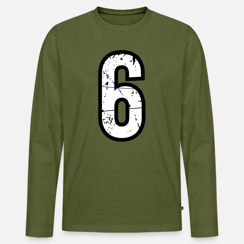 6 - Männer Premium Bio Langarmshirt - Khaki